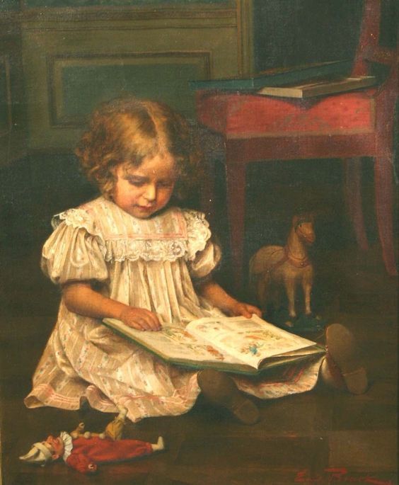 Emil Brack (1860-1905) Girl Reading